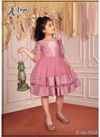 Pink Colour Party Wear Cotton Velvet And Net Frock Collection 1502